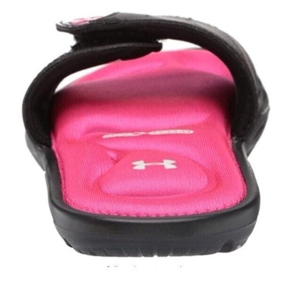 Under Armour Girls Ignite IX Slide Sandal Black/Pink/White 3Y US Little Kid New - Picture 6 of 9